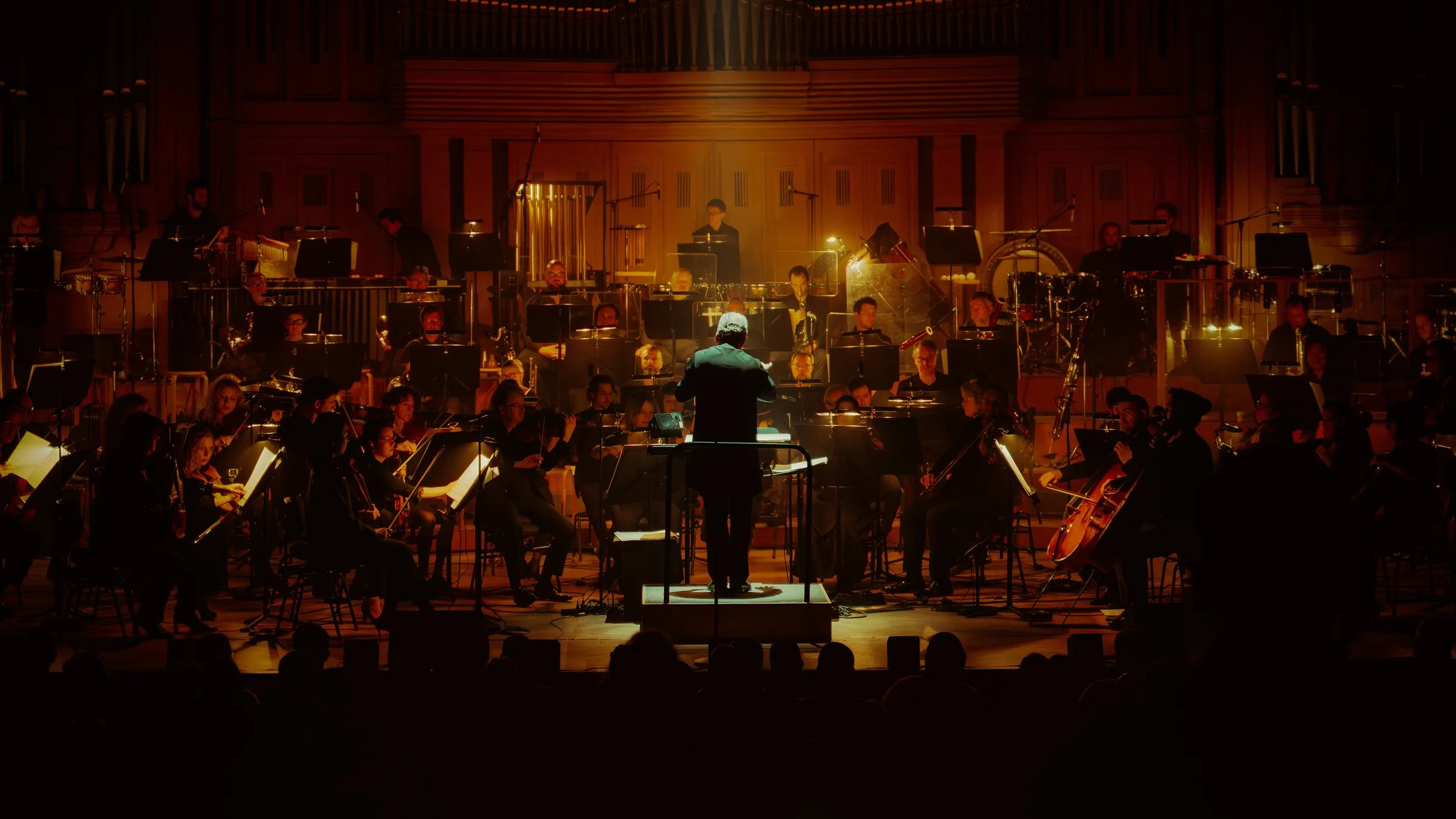 Le chef d’orchestre dirige les musiciens